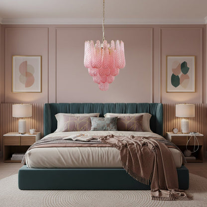 Viola Pink Drop Chandelier