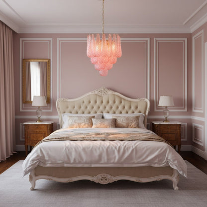 Viola Pink Drop Chandelier