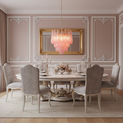 Viola Pink Drop Chandelier