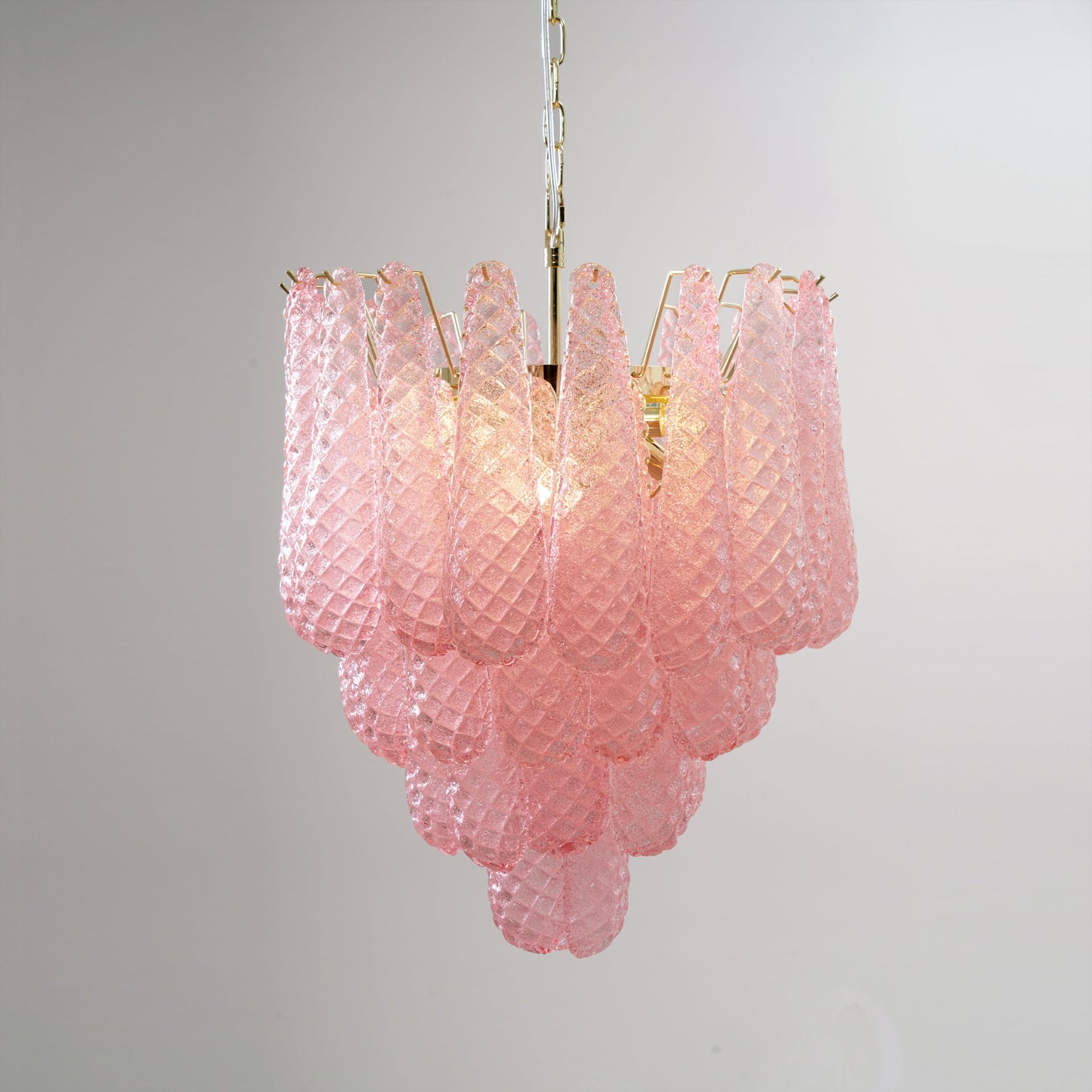 Viola Pink Drop Chandelier