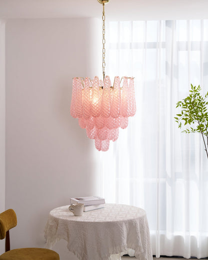 Viola Pink Drop Chandelier