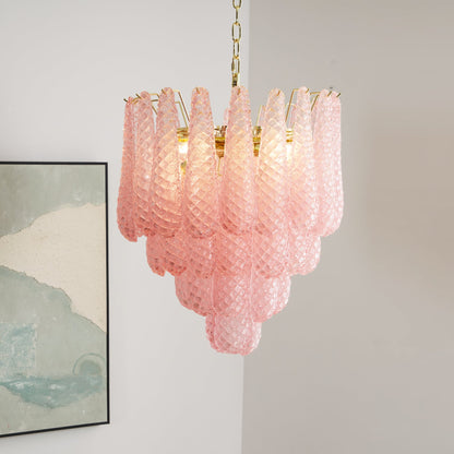 Viola Pink Drop Chandelier