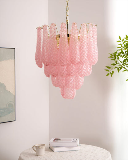 Viola Pink Drop Chandelier
