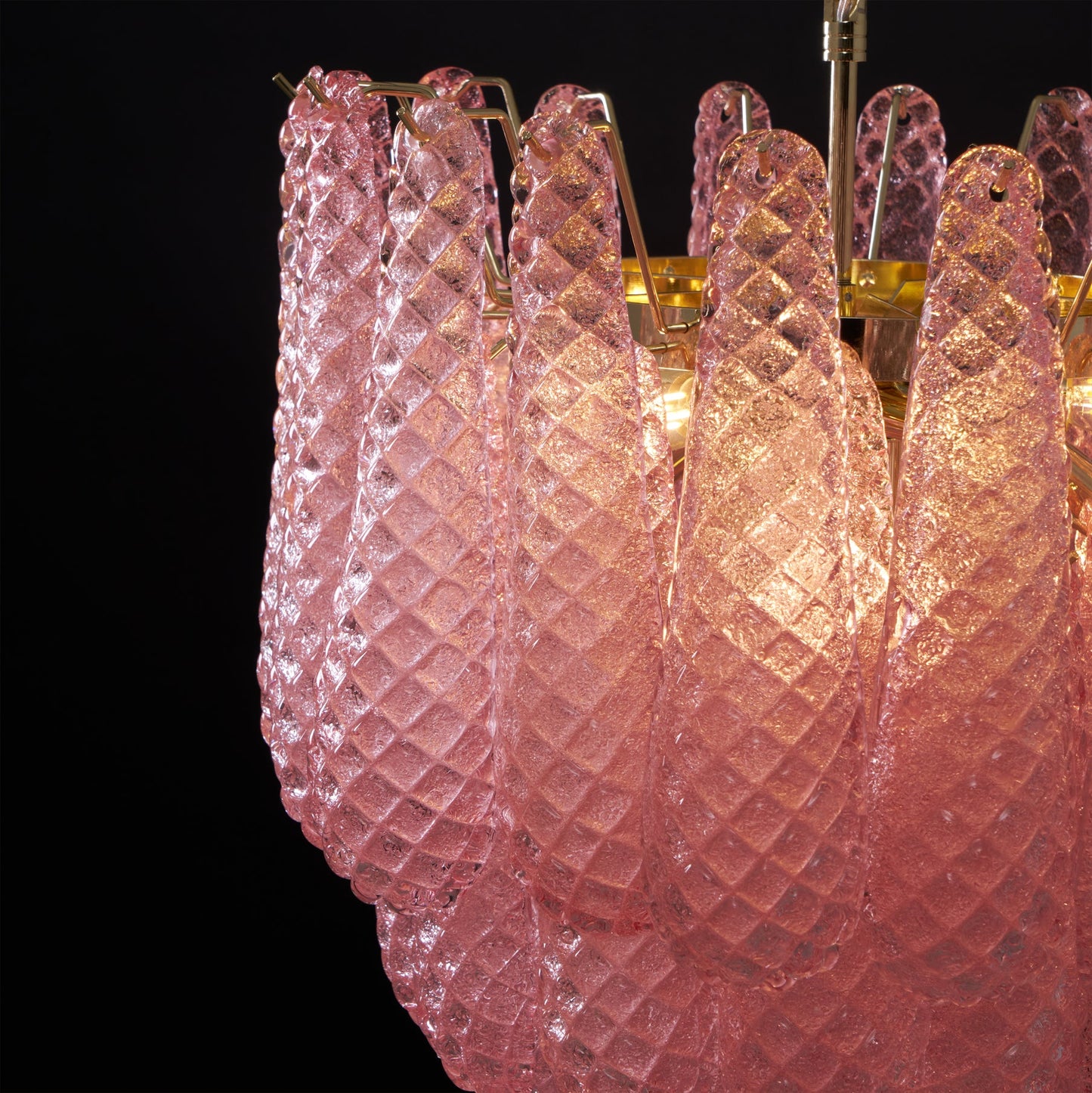 Viola Pink Drop Chandelier