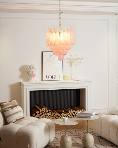 Viola Pink Drop Chandelier