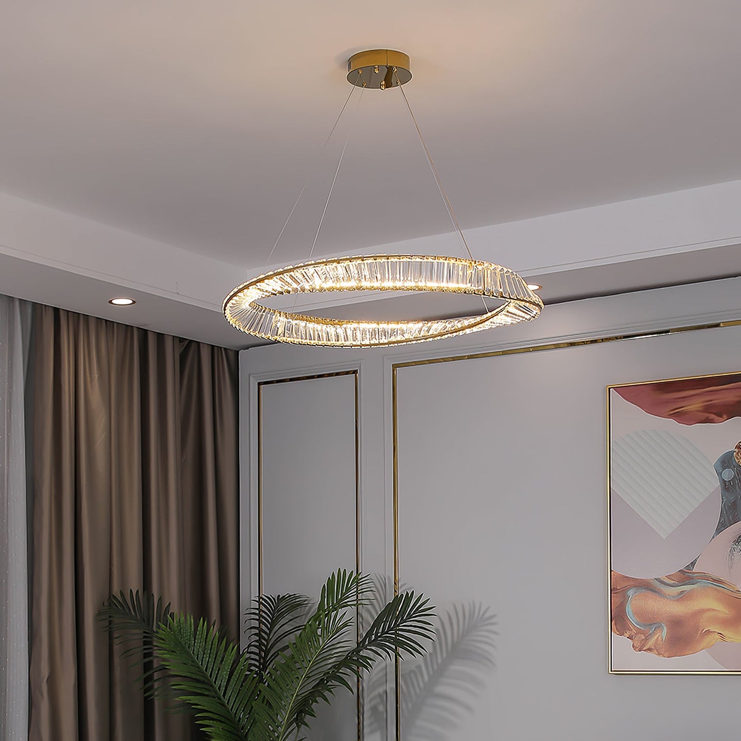 Wave Circle Crystal Chandelier