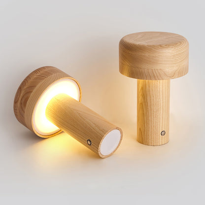 Wooden Tower Table Lamp