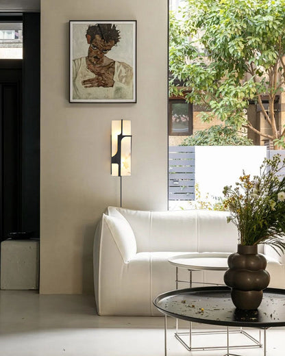 Ariel Alabaster Plug In Wall Lamp