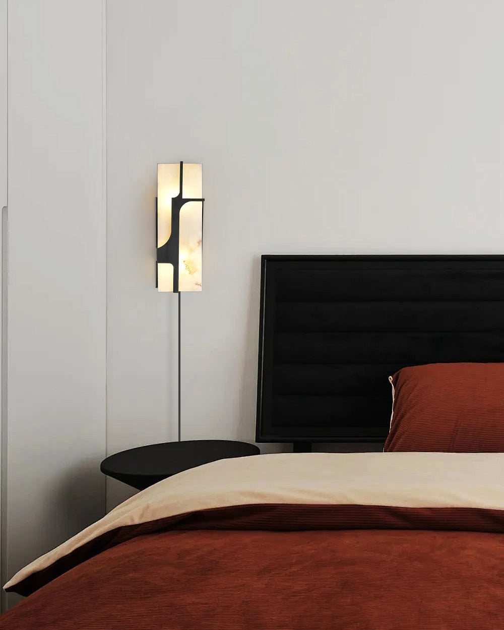 Ariel Alabaster Plug In Wall Lamp
