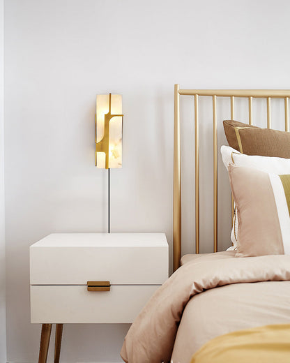 Ariel Alabaster Plug In Wall Lamp