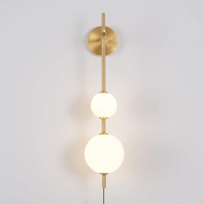 Vertical Globe Plug In Wall Lamp