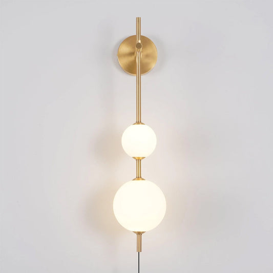 Vertical Globe Plug In Wall Lamp