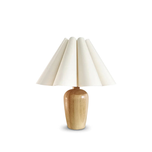 Vintage Fluted Beige Table Lamp