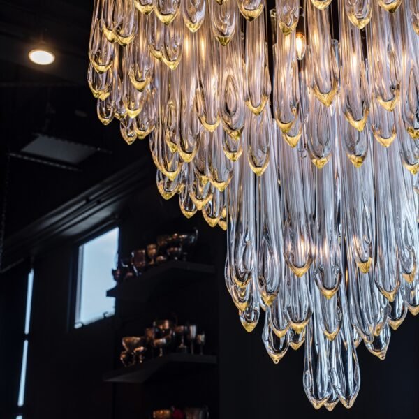 Glass FlushMount Chandelier1