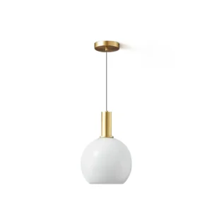 Our Vivid Glass Pendant Light is made with premium materials, featuring a milky white glass shade in three unique shapes and a brass body. This elegant light adds aesthetic charm to any home, bringing warmth and sophistication.