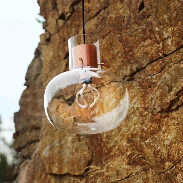 Delicate pendant lights inspired by air bubbles wrapped in a liquid.