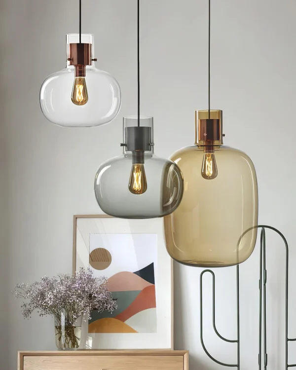 Delicate pendant lights inspired by air bubbles wrapped in a liquid.