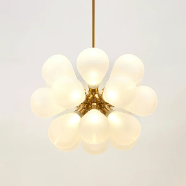 Inspired by the bubble, the milk white glass balls match together, which is like a bubble floating in the air, producing a sense of lightness, float around a center light globe, diffusing the light into a natural glows. Is the Perfect Balance Between Functionality and Elegance. ideal for daily indoor use.