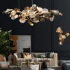 Born out of the dense and untamable tropical forests, the Gold Leaf Chandelier plant serves as the inspiration for new collection, to which it also lends its name, its elegance, and its graciousness. 