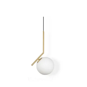 The glass shade of the Lux Round Pendant Light is expertly crafted to perfection, offering a flawless surface that allows the light to filter through beautifully. The rounded shape of the shade adds a sense of softness and fluidity to the design, while the brass accents provide a touch of modern flair.