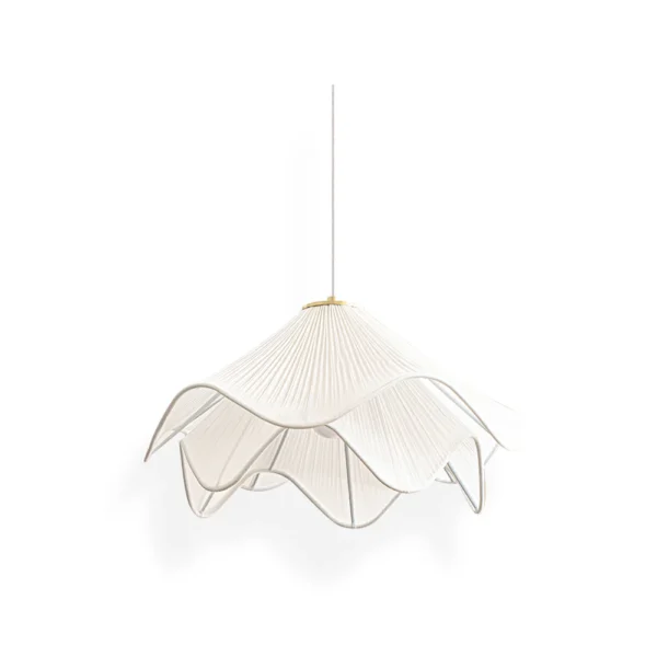 The Lia Pendant Lamp offers the perfect blend of modern style and classic elegance. Its fabric shade and timeless design bring a unique sophistication to any living space. Hang it alone or as a pair and enjoy subtle lighting with a contemporary flair. If you have any questions about our products, please contact us and we will get back to you within 24 hours. Product Size Size: Dia 50cm x H 25cm / ∅ 19.7″ x H 9.8″ Details Material: Metal, Fabric Light source: LED bulb or Edison bulb Bulb base type: E26 or E27 Voltage: AC 110-240V Mounting: Ceiling Environment: Indoor Color: White, Gold Lampshade: White Fabric Control method: Compatible with common wall switch (not included). We provide 150cm / 59″ wires. Can be extended upon request. Approved: ETL, UL listed and CE, SAA certification.