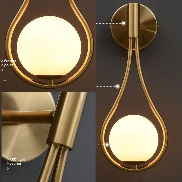 Vanity Clear Gold Wall Lamp detalied view