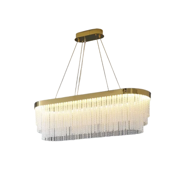 Ractangular Glass Chain Chandelier | Lia Premium Lights