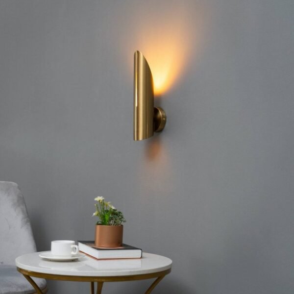wall lamp golden cylinder indirect light tingo 1