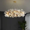 This Hibiscus flower light fixture with a truly distinctive Art Deco design, this Hibiscus flower Chandelier is a show stopper. Hang this luxury chandelier in any space in your home including bedrooms, living rooms, dining rooms, and more.