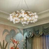 This Hibiscus flower light fixture with a truly distinctive Art Deco design, this Hibiscus flower Chandelier is a show stopper. Hang this luxury chandelier in any space in your home including bedrooms, living rooms, dining rooms, and more.