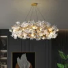 This Hibiscus flower light fixture with a truly distinctive Art Deco design, this Hibiscus flower Chandelier is a show stopper. Hang this luxury chandelier in any space in your home including bedrooms, living rooms, dining rooms, and more.