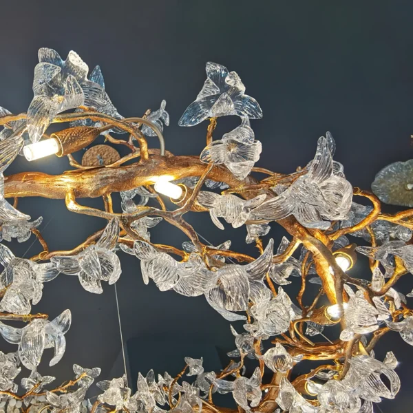 This Hibiscus flower light fixture with a truly distinctive Art Deco design, this Hibiscus flower Chandelier is a show stopper. Hang this luxury chandelier in any space in your home including bedrooms, living rooms, dining rooms, and more.