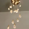 This chandelier uses artificial bubble technology to connect floating bubble shapes to create wonderful light and shadow. The surface is round and smooth, with bubbles inside, and the transmission is even, which perfectly integrates light and art.