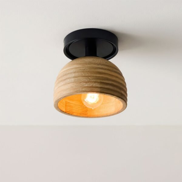 Sculptural Wood Ceiling Lamp 5
